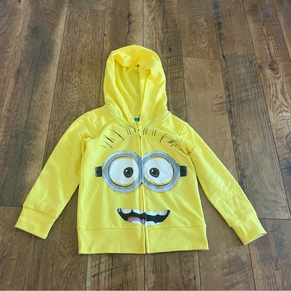 Despicable Me Yellow Minions Kids Hoodie / Costume Piece Size 4T